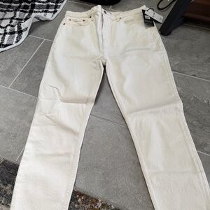 Re/Done 90s High Rise Ankle Crop in Vintage White Size 31